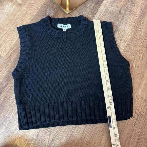 knit sleeveless sweater vest en merci sz medium black corpcore indievanguard - Picture 5 of 6